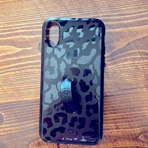 iPhone X loopy case blacked out leapord print